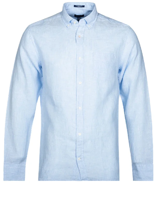 Regular Linen Shirt Button-down Capri Blue