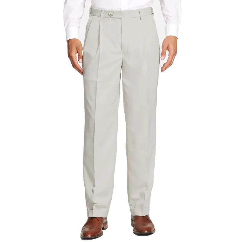 Microfiber Performance Trouser in Stone (Milan Double Reverse Pleat) by Berle