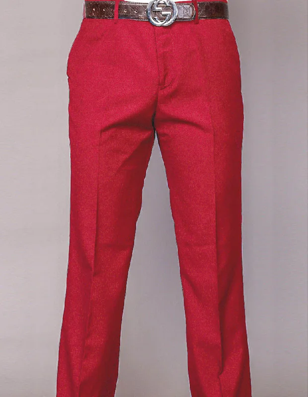 RED MODERN FIT FLAT FRONT DRESS PANTS