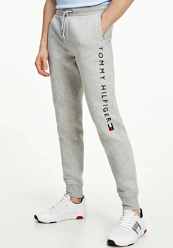 Tommy Hilfiger Stacked Logo Cuffed Joggers, Medium Grey