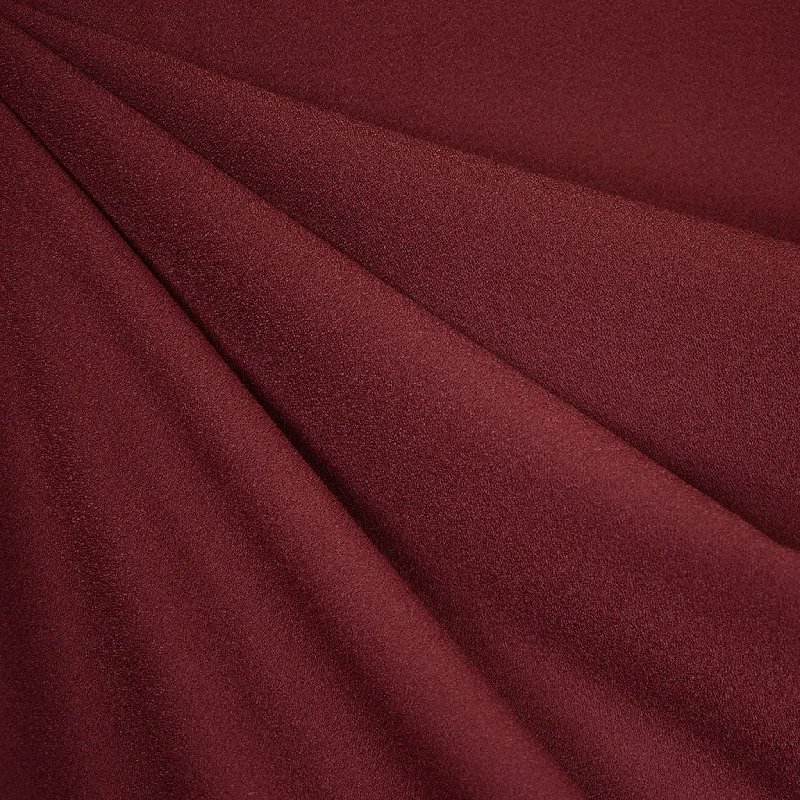 Relaxed Sportwear Mid Weight Crepe Texture Stretch Suiting Burgundy