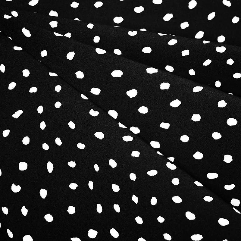 Retro Tailoring Sketchy Polka Dot Stretch Bottom Weight Black/White